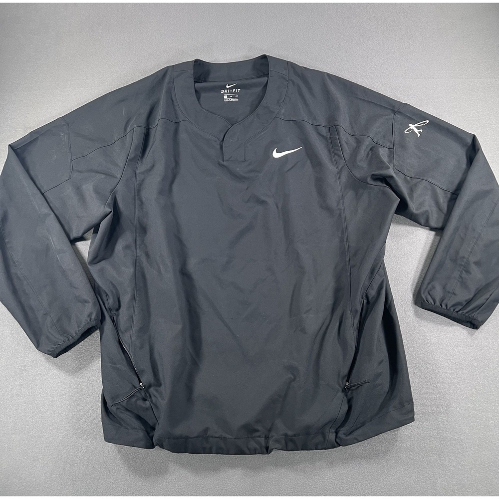 Nike Cage Swingman Jacket XXL Black Pullover Windbreaker Baseball Ken Griffey Jr